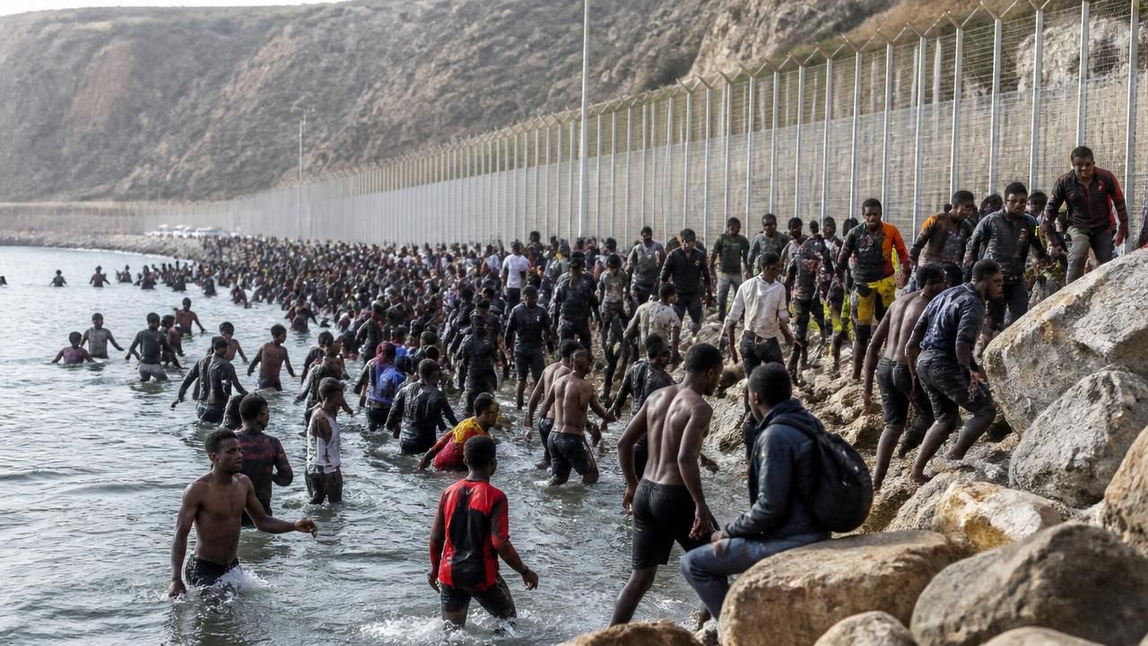 Mass Influx at Ceuta: Thousands Cross from Morocco, Spain Decries Border Crisis