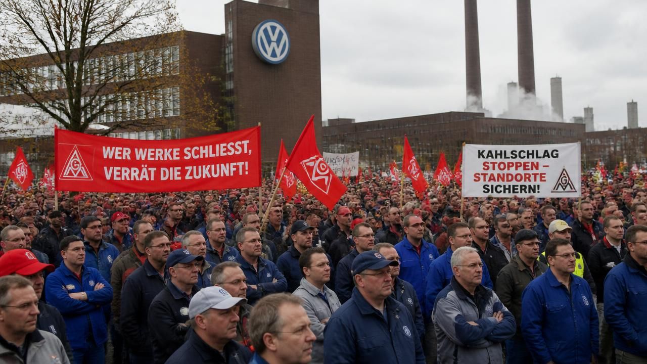 German Auto Workers Protest Mass Layoffs as Volkswagen Weighs Factory Closures