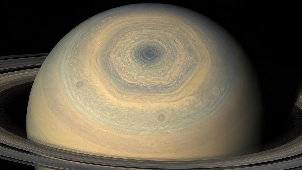 Hubble Space Telescope Spots Unexpected Decagonal Pattern at Saturn's South Pole