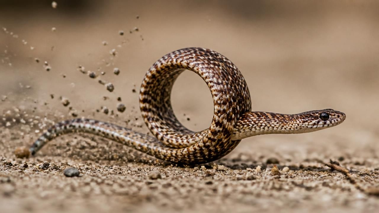 Tiny Dwarf Reedsnakes Cartwheel at 12 Feet per Second to Escape Danger