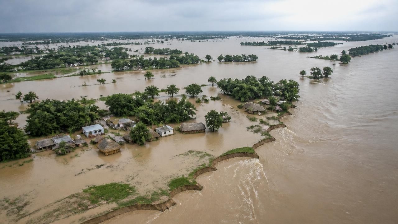 Gandak Reaches Record High as Floods Breach Embankments Across Bihar